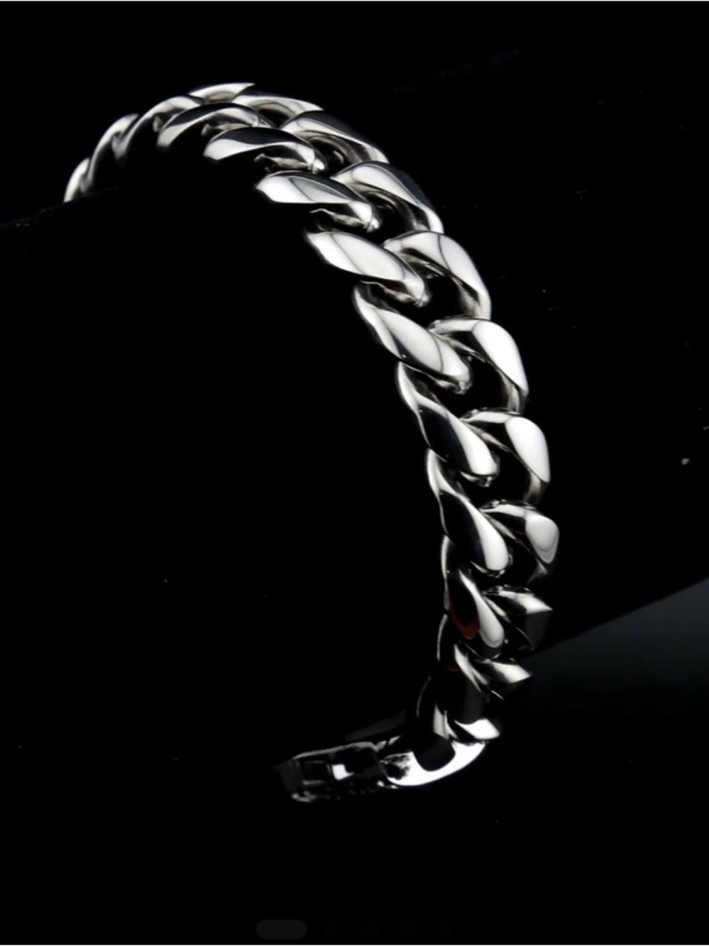 Men's Silver 316L Stainless Steel 12MM Thick Cuban Curb Link Chain Bracelet